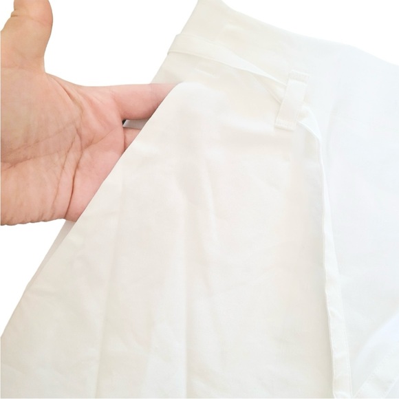 NWT THEORY A-Line Linen Tie Skirt White Eco Crunch Wash - Picture 6 of 9